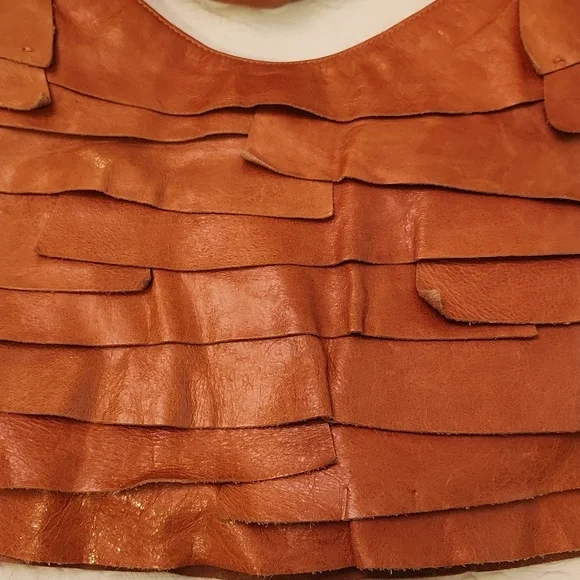 Sabina New York Layered Terracotta Leather Shoulder Bag - Picture 9 of 10